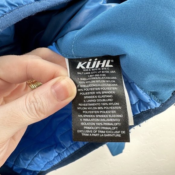 Kuhl Jacket Mens M Projekt Firefly Puffer Hybrid Full Zip Quilted Blue - Picture 11 of 14